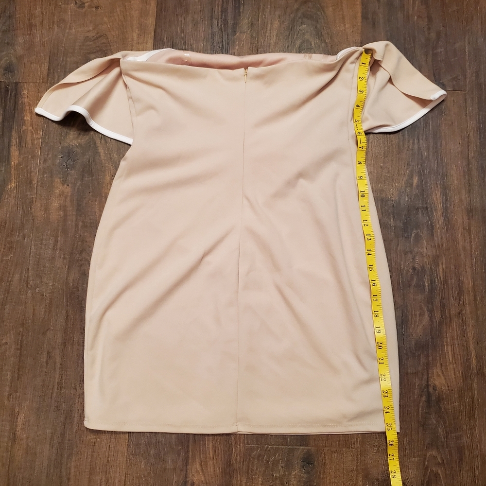 BEBE XL STRAPLESS RUFFLE MINI DRESS Neutral - Picture 5 of 5